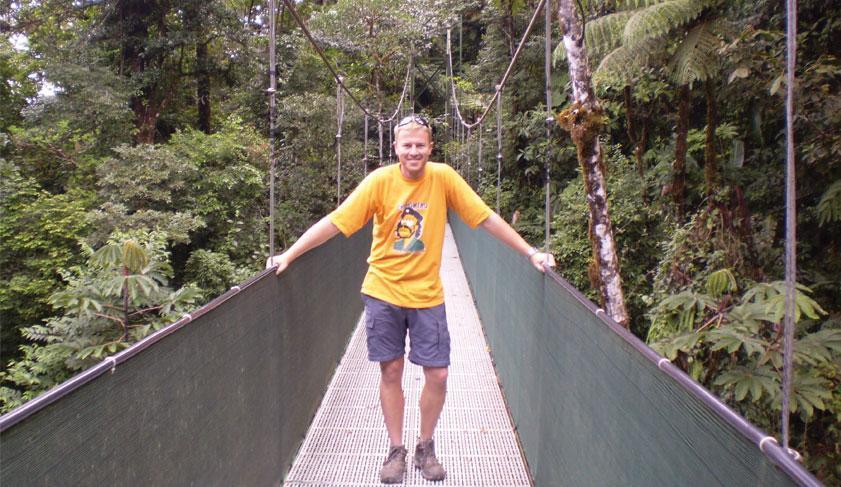Exploring the Monteverde Cloud Forest on the walkways up in the canopy, Costa Rica