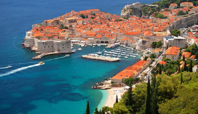 The old town and city walls of Dubrovnik, Croatia The old town and city walls of Dubrovnik, Croatia