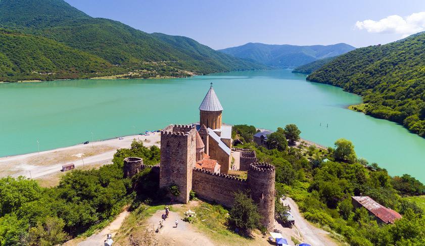 Ananuri Castle with Church on the bank of lake Ananuri Castle with Church on the bank of lake