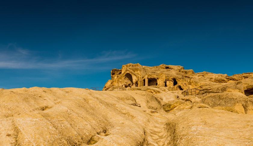 Uplistsikhe (Lord’s Fortress) is an abandoned rock-hewn town, east of the town of Gori. Uplistsikhe (Lord’s Fortress) is an abandoned rock-hewn town, east of the town of Gori.