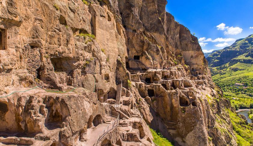 Vardzia ancient cave city-monastery in the Erusheti Mountain on the left bank of the Kura River