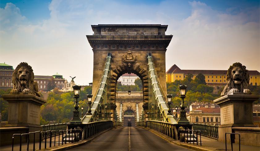The Chain Bridge in Budapest, Hungary The Chain Bridge in Budapest, Hungary