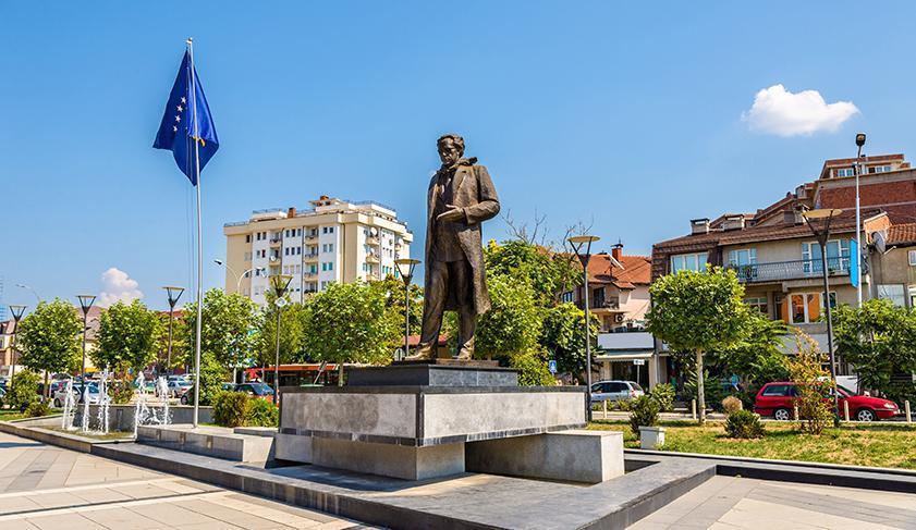 A statue of Ibrahim Rugova in Pristina, Kosovo A statue of Ibrahim Rugova in Pristina, Kosovo