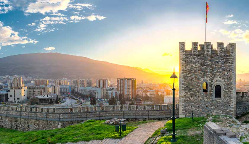 Panoramic view of Skopje from Old fortress