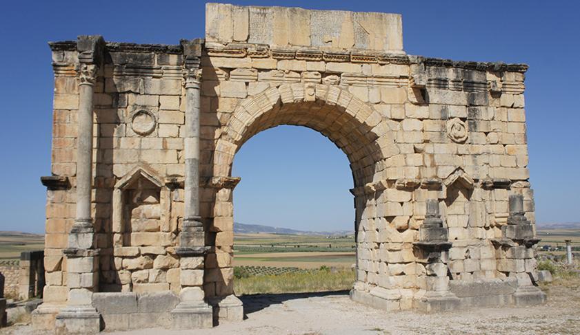 An archway in the UNESCO heritage site of Volubilis, Morocco