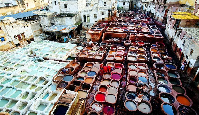 The leather tanneries of Fes, Morocco