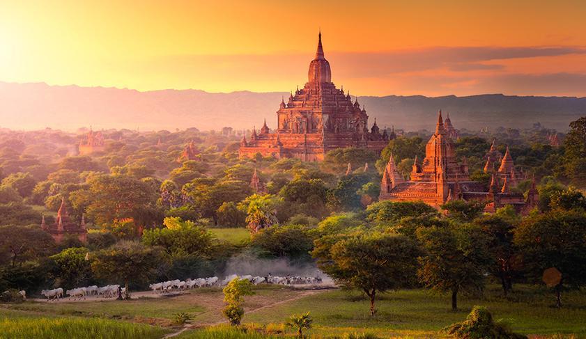 Sunrise over the Pagodas in Bagan, Myanmar