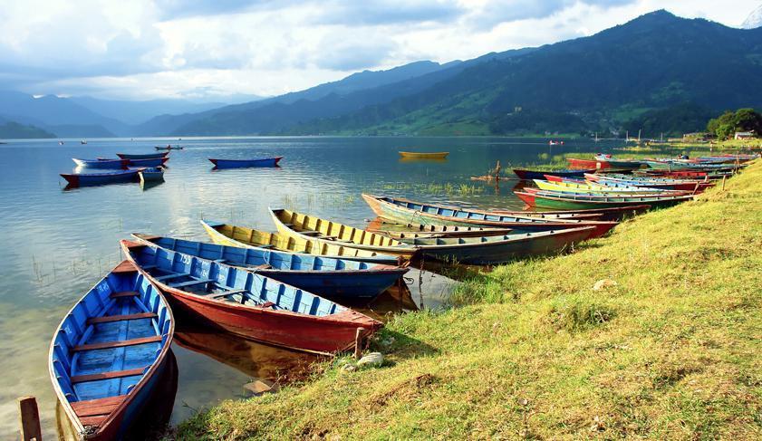 Fewa Lake in Pokhara, Nepal Fewa Lake in Pokhara, Nepal