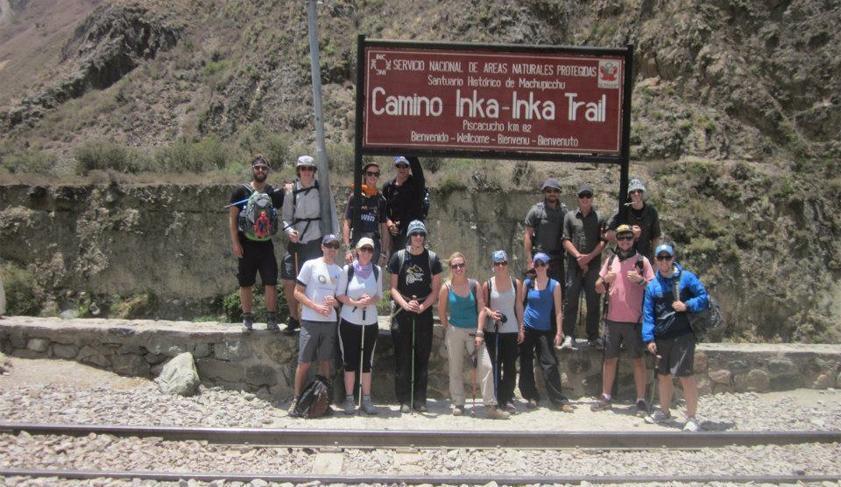At the beginning of the Inca Trail Trek, Peru At the beginning of the Inca Trail Trek, Peru