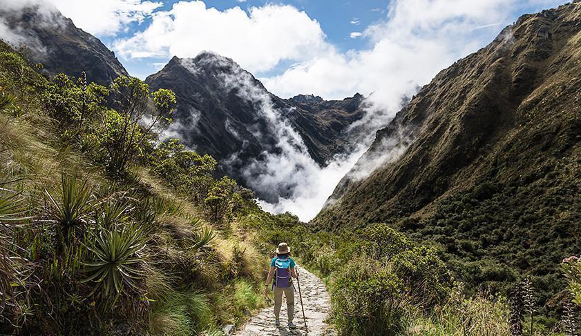 Enjoying the view on the Inca Trail Trek, Peru Enjoying the view on the Inca Trail Trek, Peru
