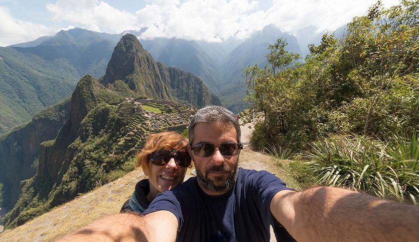 A couple at Machu Picchu, Peru A couple at Machu Picchu, Peru
