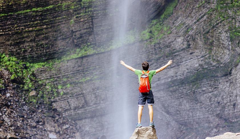 In Front of the Gocta waterfall In Front of the Gocta waterfall