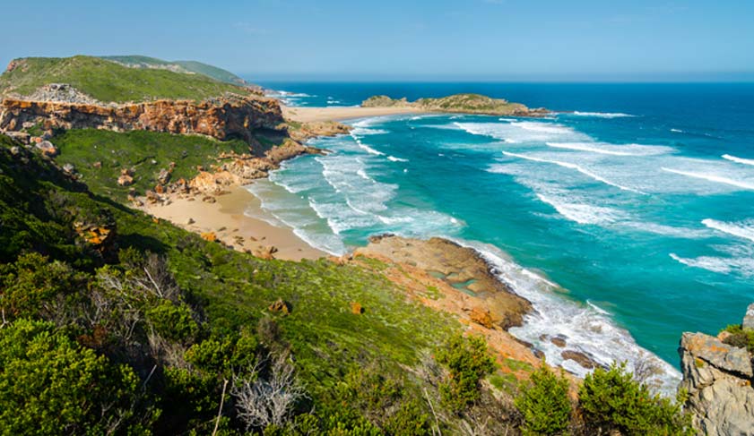 Plettenberg bay, Garden Route. Wonderful beach and indian ocean waves from above. Plettenberg bay, Garden Route. Wonderful beach and indian ocean waves from above.