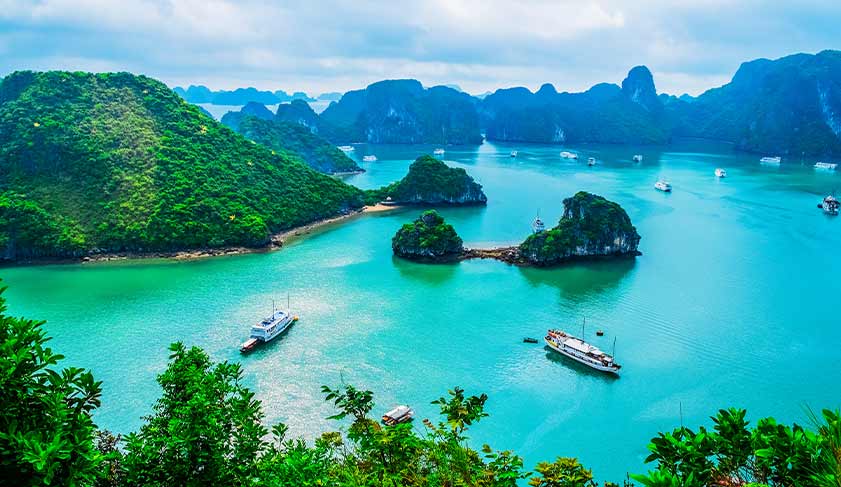 Viewpoint over Halong Bay in Vietnam 
