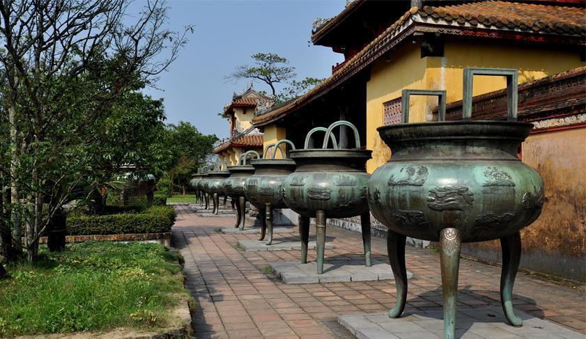The nine dynasty urns at the imperial city of Hue, Vietnam