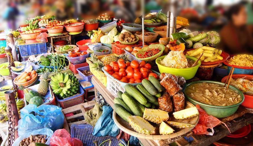 The food market in Hoi An, Vietnam The food market in Hoi An, Vietnam