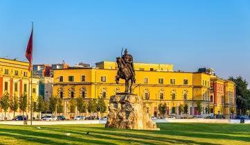 Skanderbeg Square in Tirana, Albania