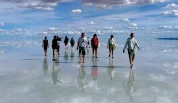Amazing reflections on the Uyuni Salt Flats, Bolivia