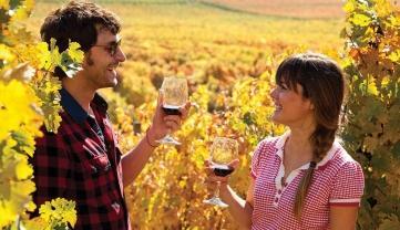 Couple enjoying wine, Chile