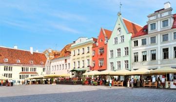 The Old Town Hall Square in Tallinn, Estonia