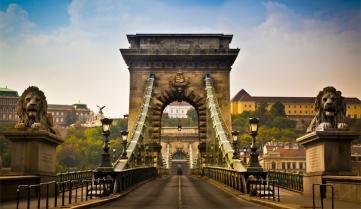 The Chain Bridge in Budapest, Hungary