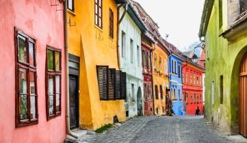 The colourful streets of Sighisoara, Romania