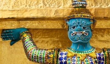 One of the intricate statues at the Grand Palace in Bangkok, Thailand