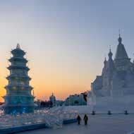 Travel in January to the Harbin Ice Festival in China and see the amazing ice sculptures created by hand